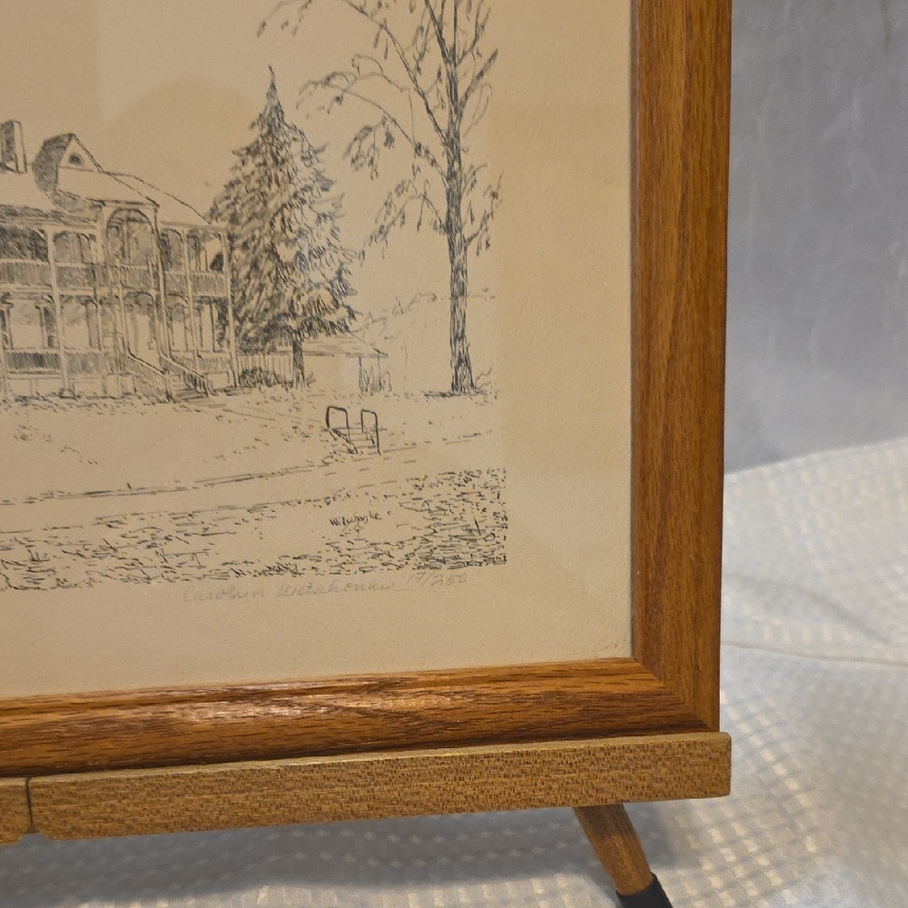 LIMITED EDITION  Framed House Sketch Art - Carolyn Witschonke 17 /250 - Picture 7 of 10